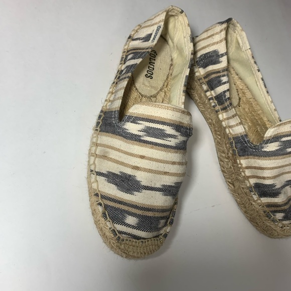 Soludos ikat Southwest espadrilles blue tan 5 - Picture 3 of 9